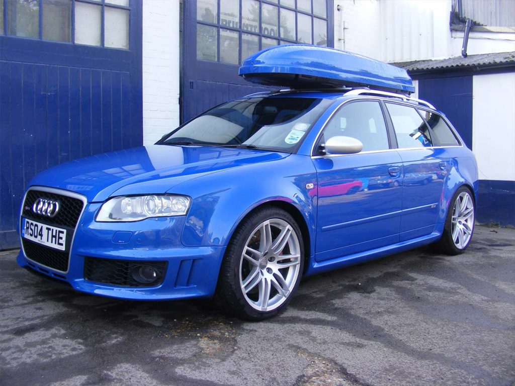 Audi RS4 Avant Part respray and colour matching of roof box